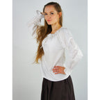Productafbeelding Middeleeuwse blouse met kant Bettina wit