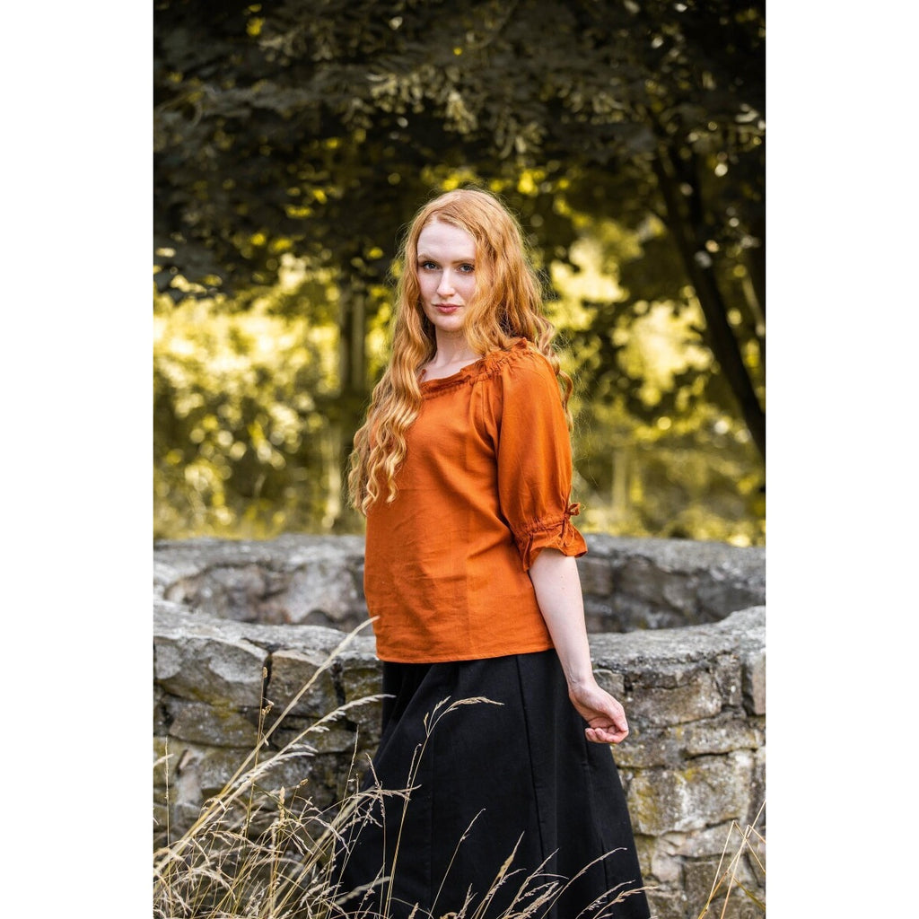 Productafbeelding Middeleeuwse blouse korte mouw Vera bruin