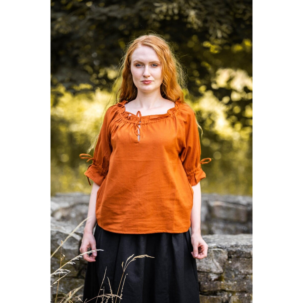 Productafbeelding Middeleeuwse blouse korte mouw Vera bruin
