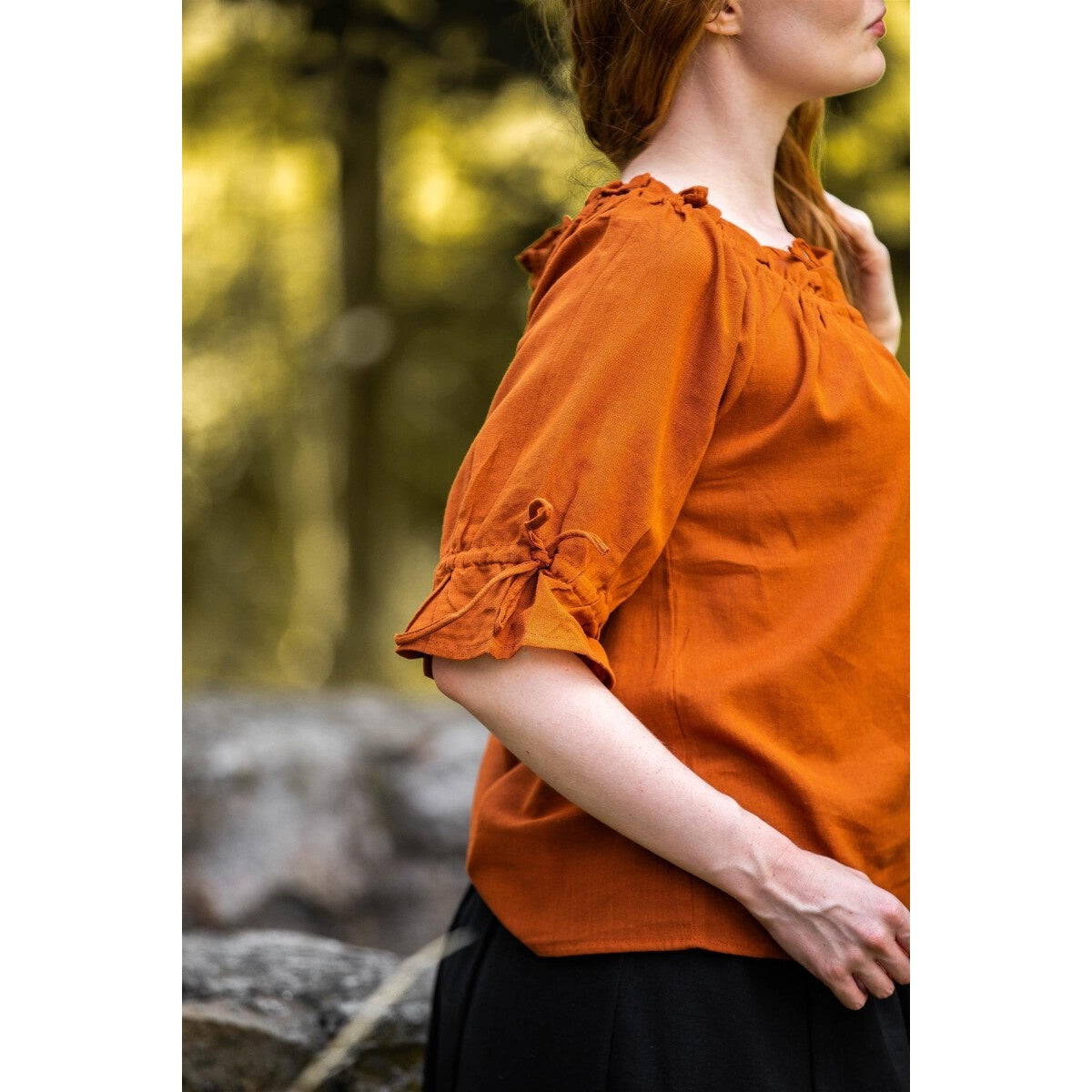 Productafbeelding Middeleeuwse blouse korte mouw Vera bruin