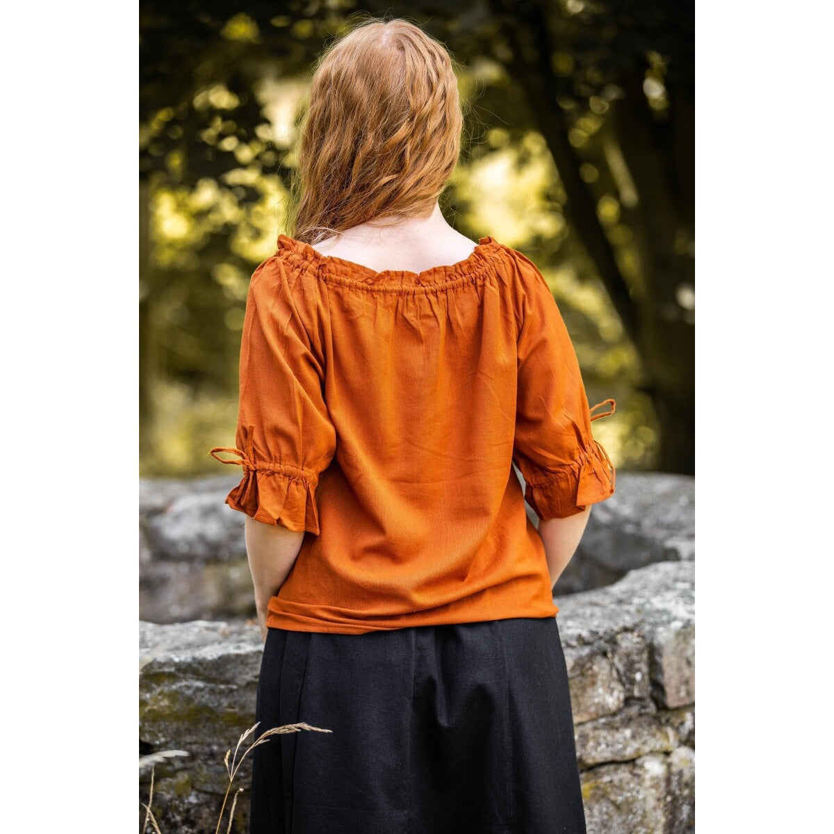 Productafbeelding Middeleeuwse blouse korte mouw Vera bruin