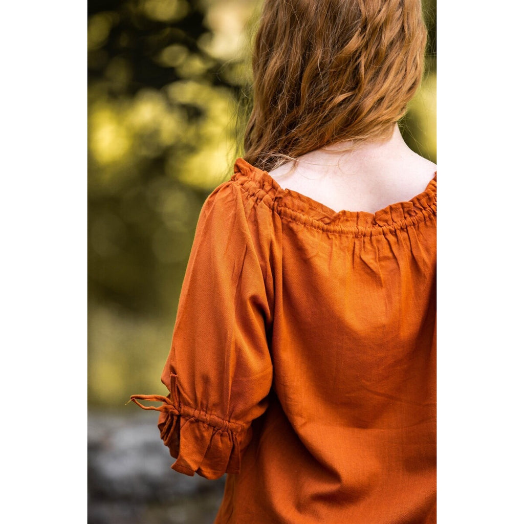 Productafbeelding Middeleeuwse blouse korte mouw Vera bruin