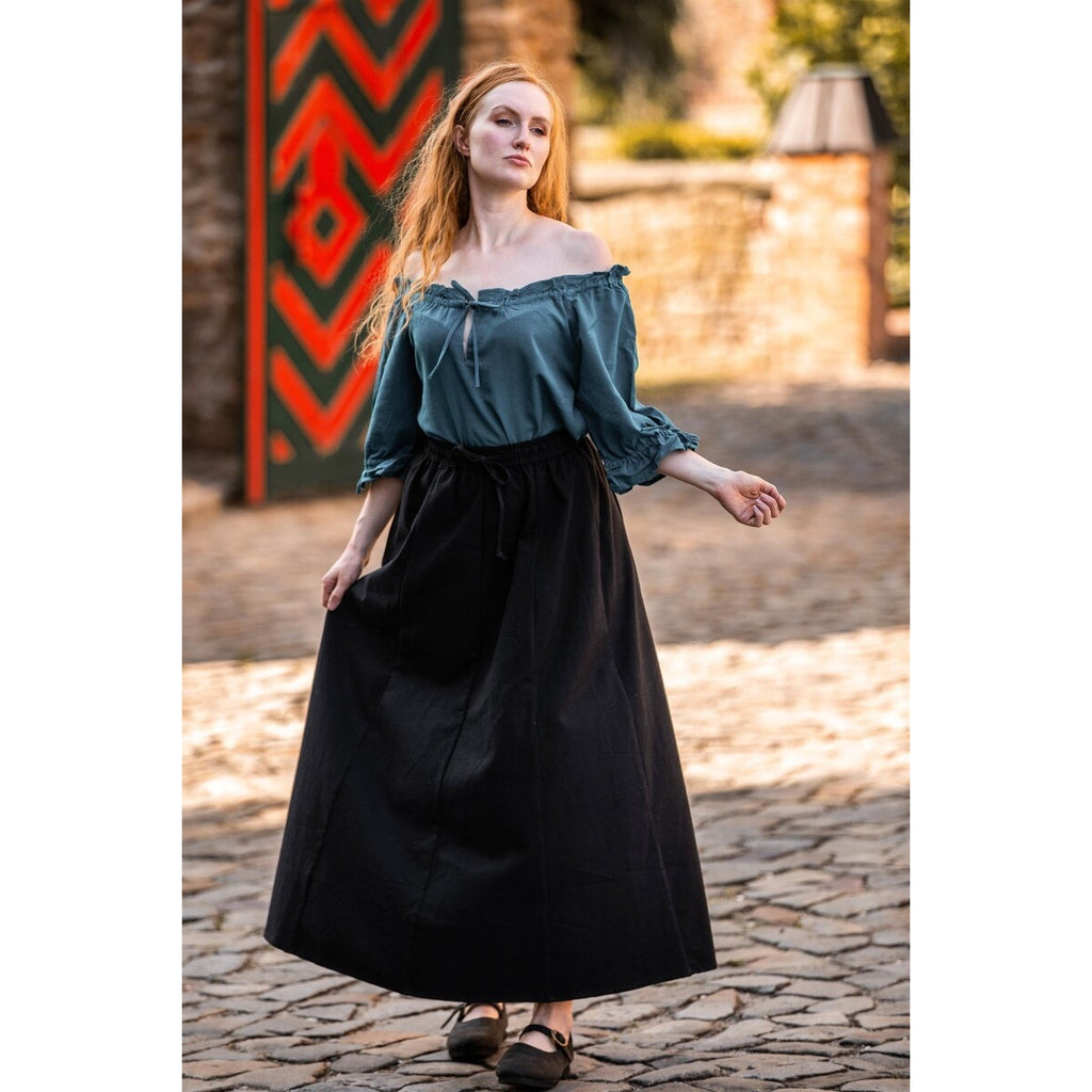 Productafbeelding Middeleeuwse blouse met korte mouwen Vera blauw