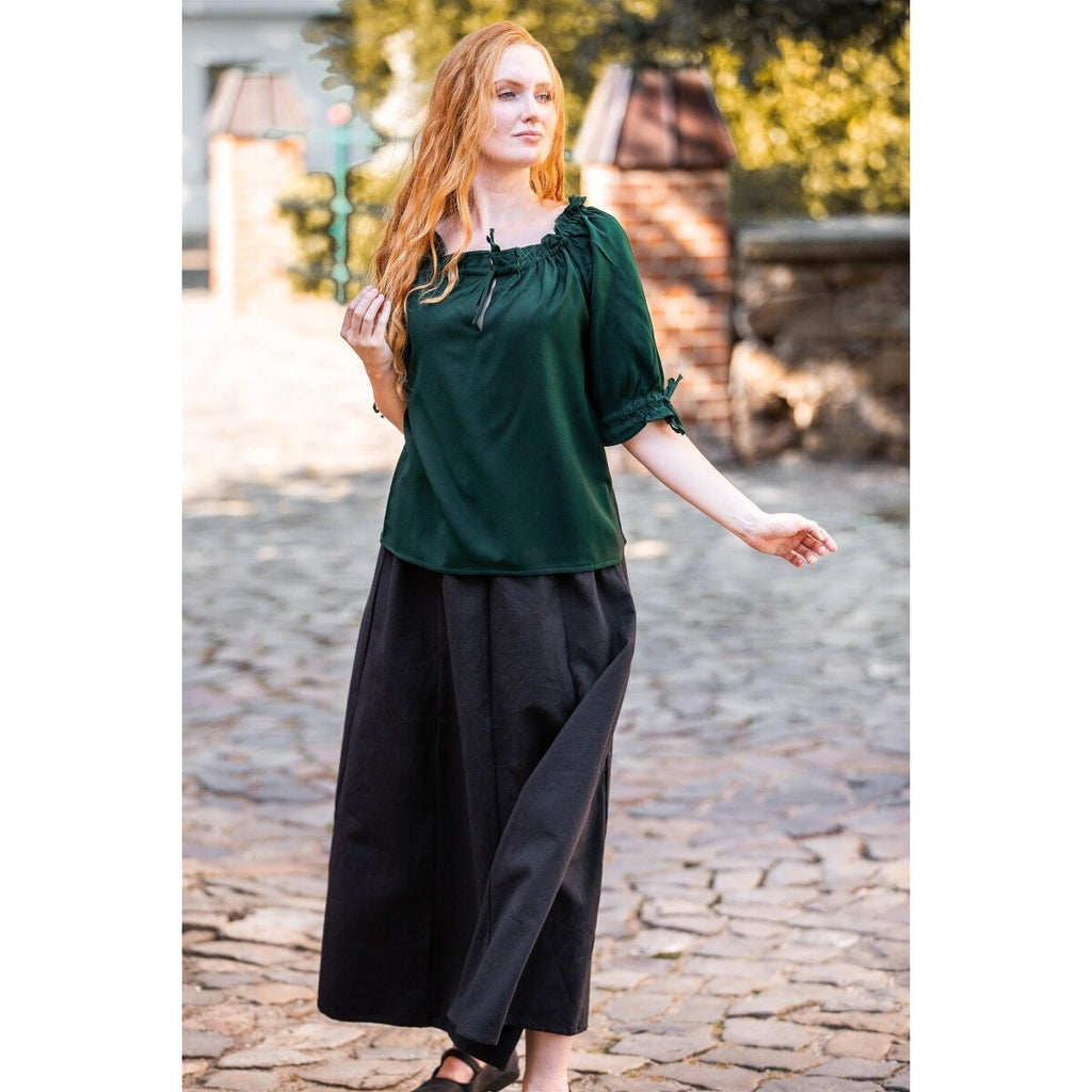 Productafbeelding Middeleeuwse blouse korte mouw Vera groen