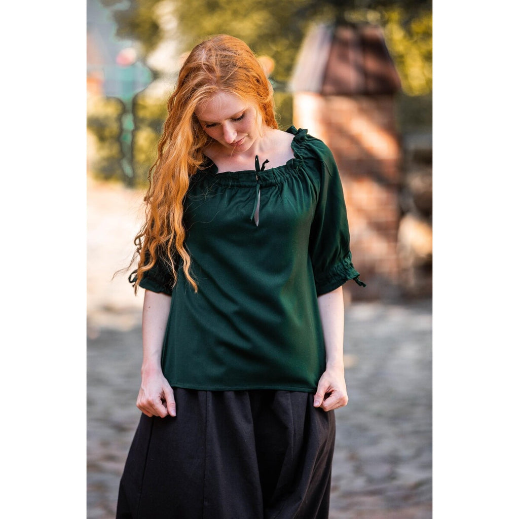 Productafbeelding Middeleeuwse blouse korte mouw Vera groen