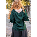 Productafbeelding Middeleeuwse blouse korte mouw Vera groen