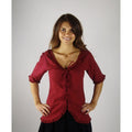 Productafbeelding Middeleeuwse blouse met korte mouwen Gabriela rood