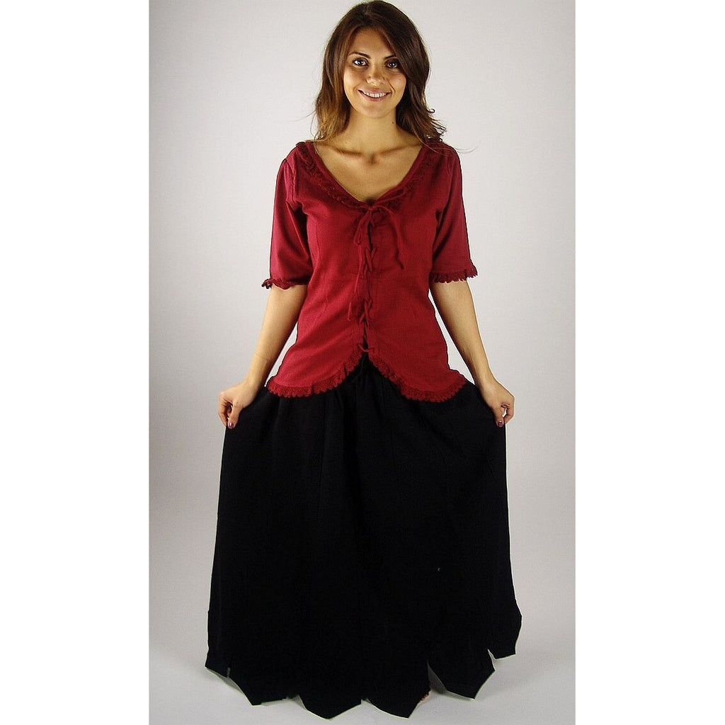 Productafbeelding Middeleeuwse blouse met korte mouwen Gabriela rood