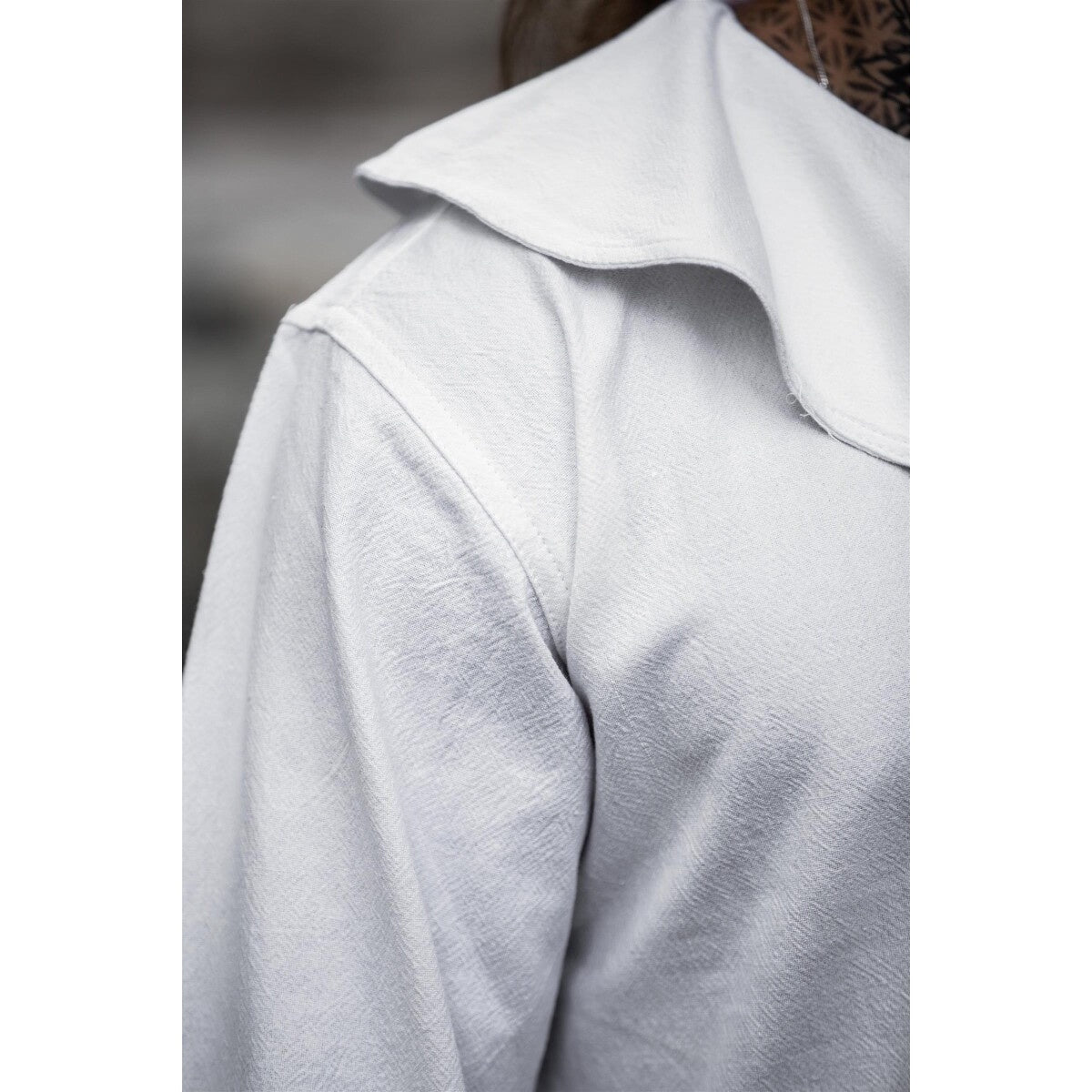 Productafbeelding Middeleeuws shirt met ronde kraag Athos wit