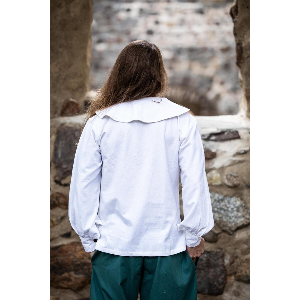 Productafbeelding Middeleeuws shirt met ronde kraag Athos wit