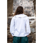 Productafbeelding Middeleeuws shirt met ronde kraag Athos wit