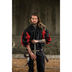 Productafbeelding Middeleeuws landsknecht hemd Albert zwart-rood