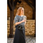 Productafbeelding Middeleeuwse blouse met korte mouwen Verena blauw