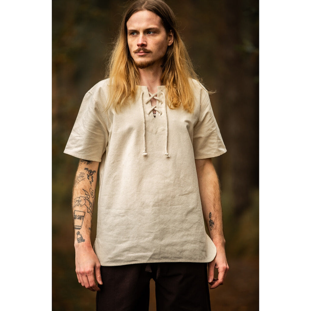 Productafbeelding Middeleeuws hemd Erhart korte mouw beige