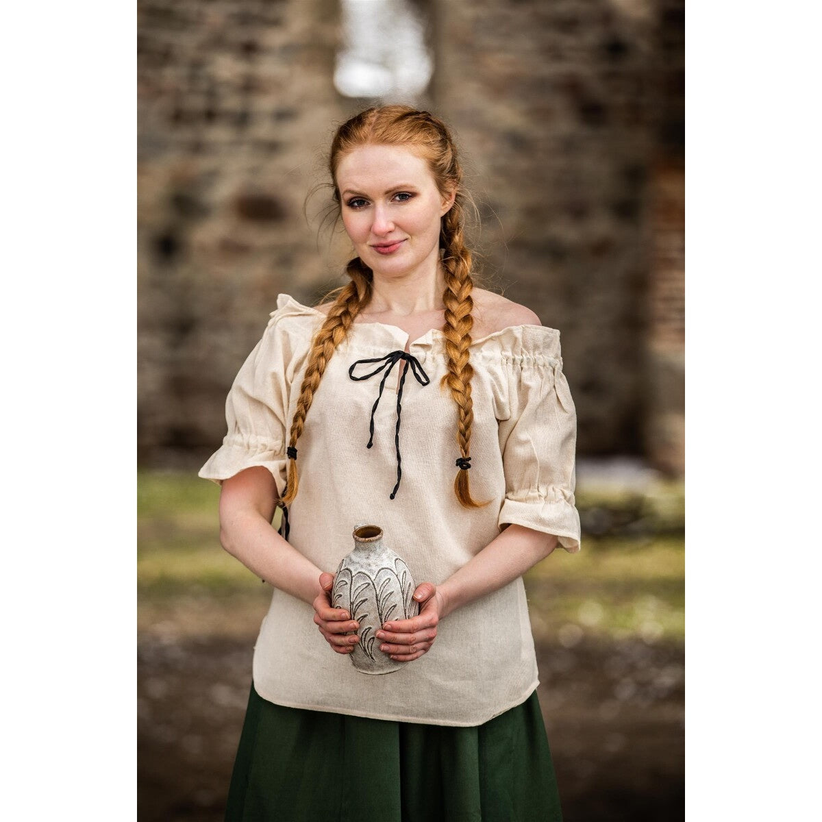 Productafbeelding Middeleeuwse blouse Amelia beige