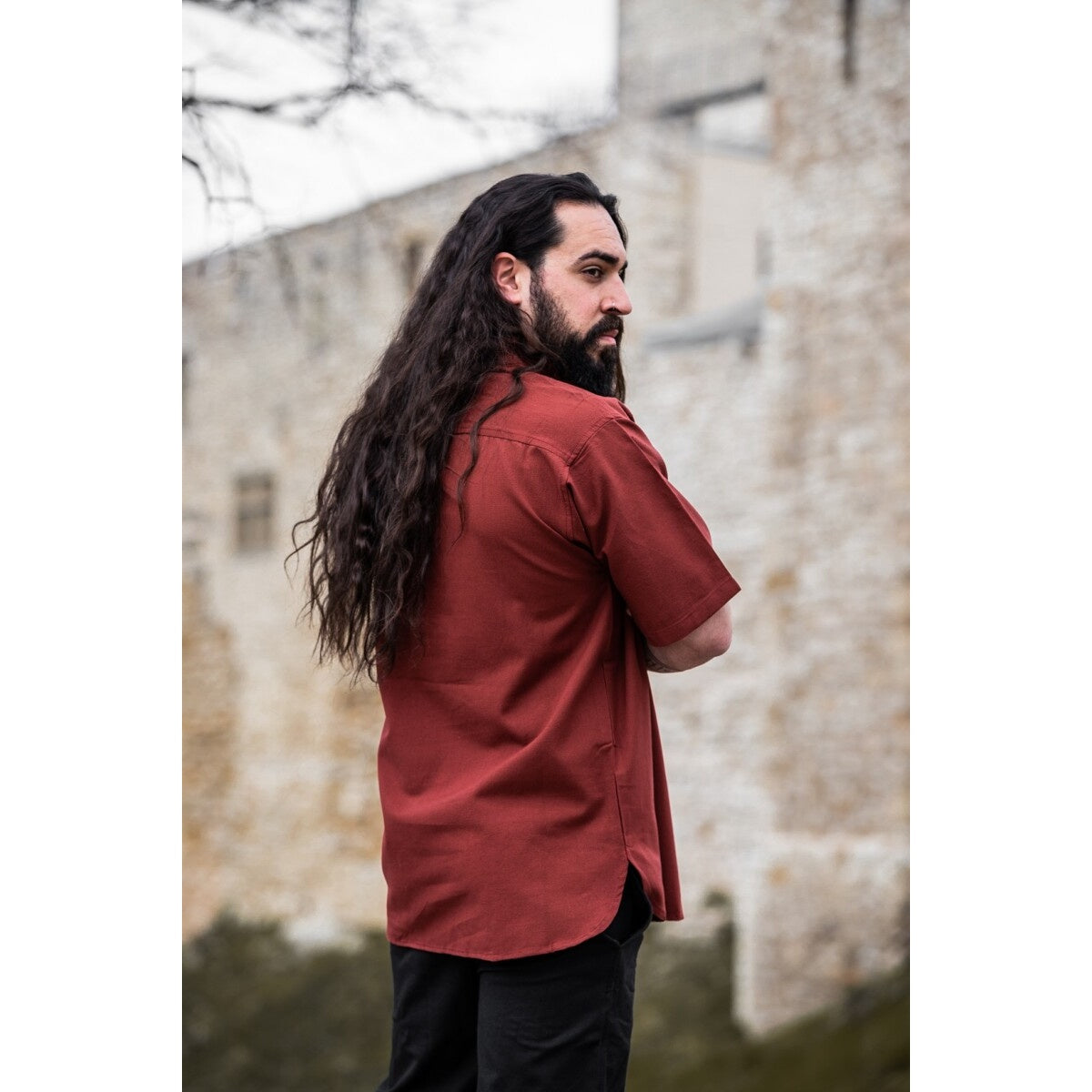 Productafbeelding Middeleeuws shirt Erik korte mouw rood