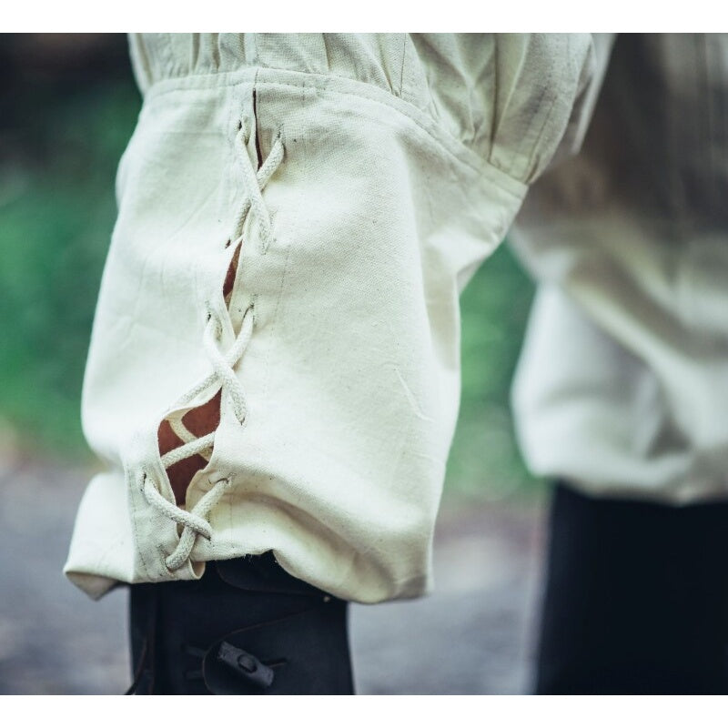 Productafbeelding Middeleeuwse broek Magnus met beenvetersluiting beige