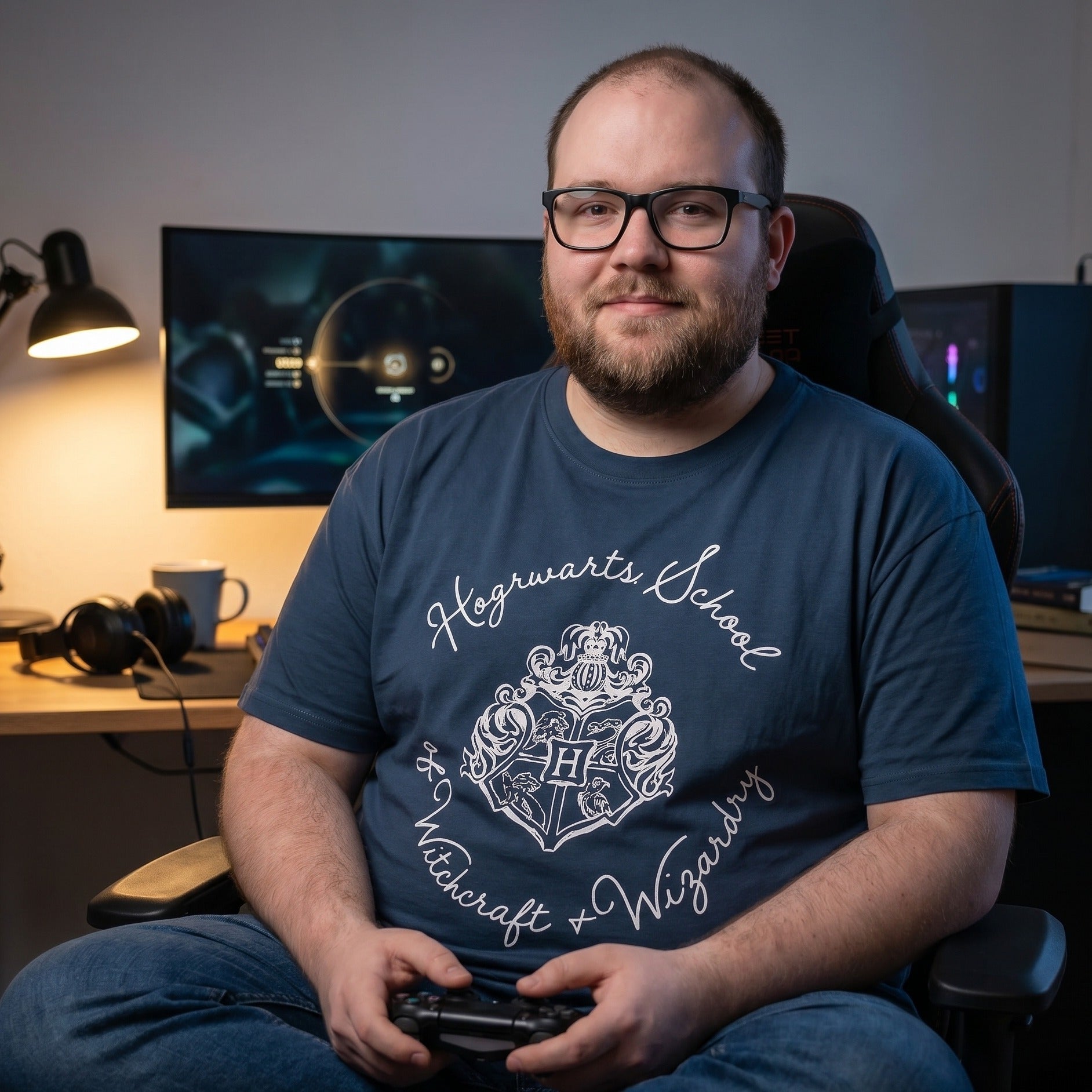 Productafbeelding Hogwarts Wapen T-shirt blauw - Harry Potter