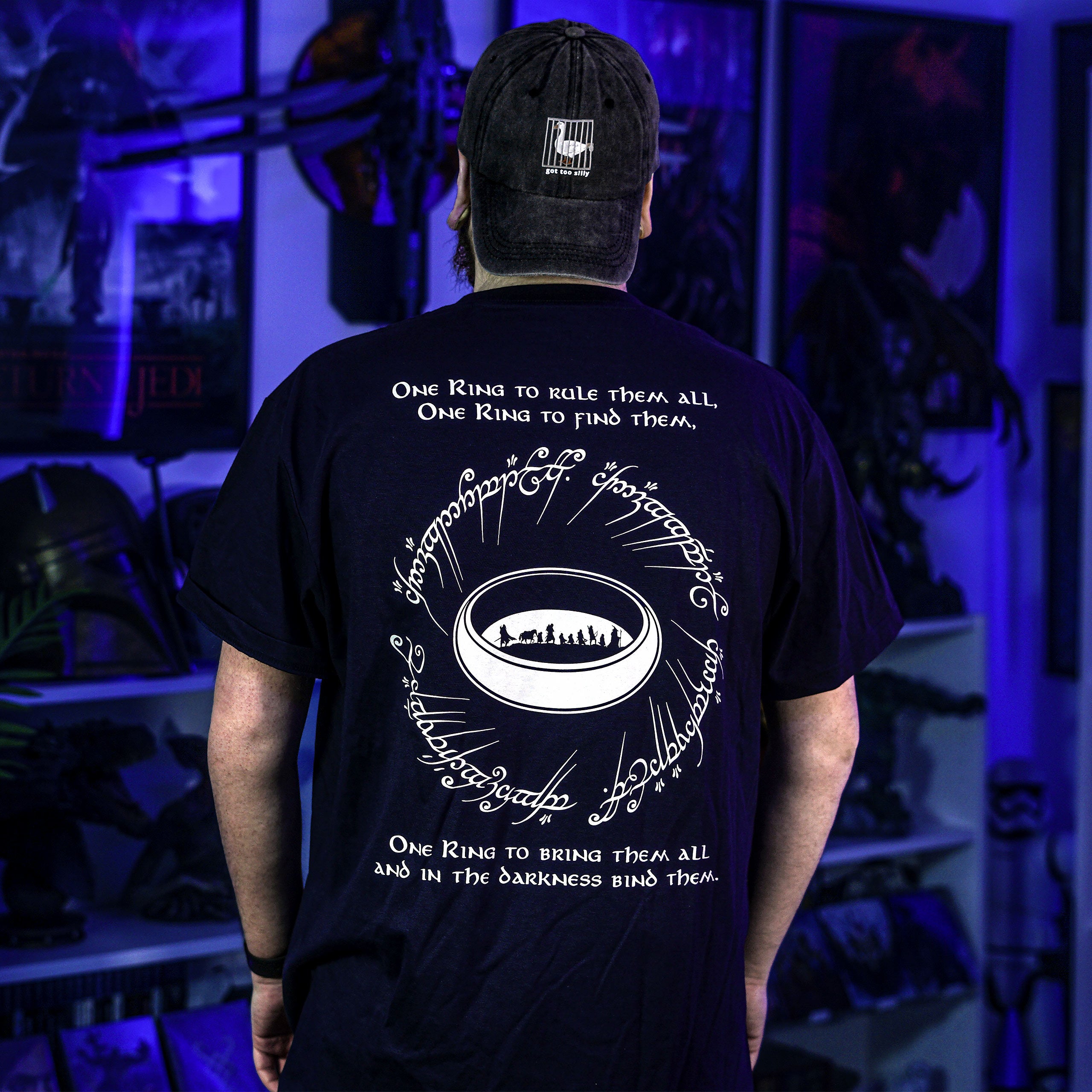 Productafbeelding De Ene Ring T-shirt blauw - In de Ban van de Ring