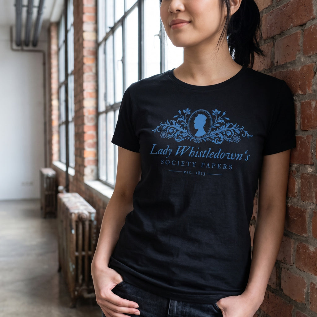 Productafbeelding Society Papers T-shirt zwart voor Bridgerton-fans