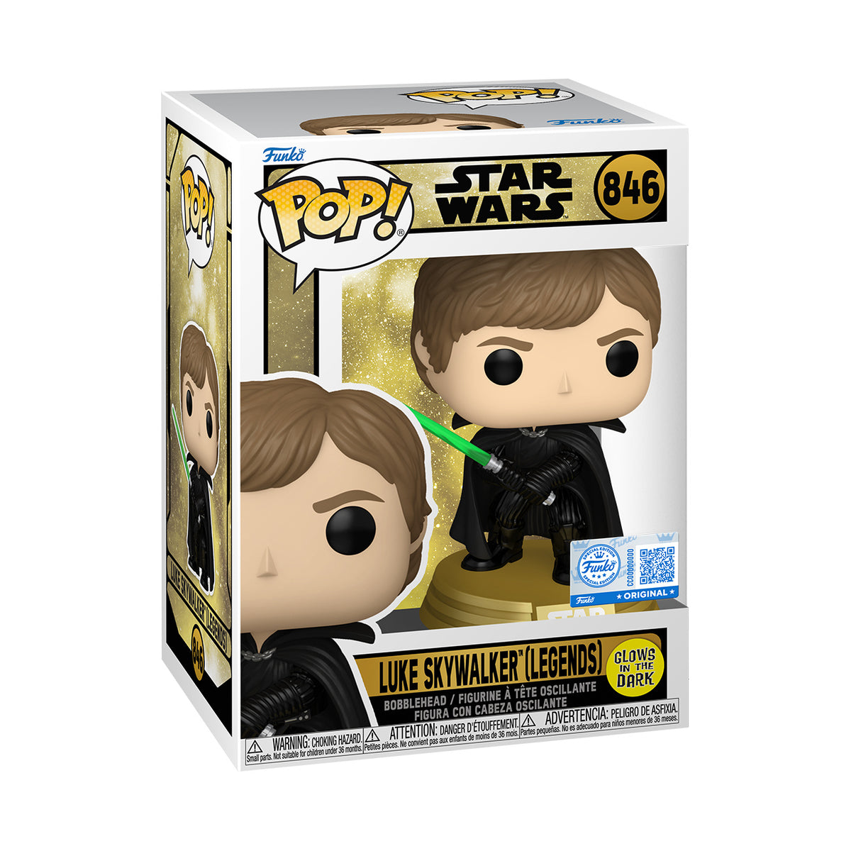 Productafbeelding Luke Skywalker Glow in the Dark Funko Pop Wobblehead-figuur - Star Wars