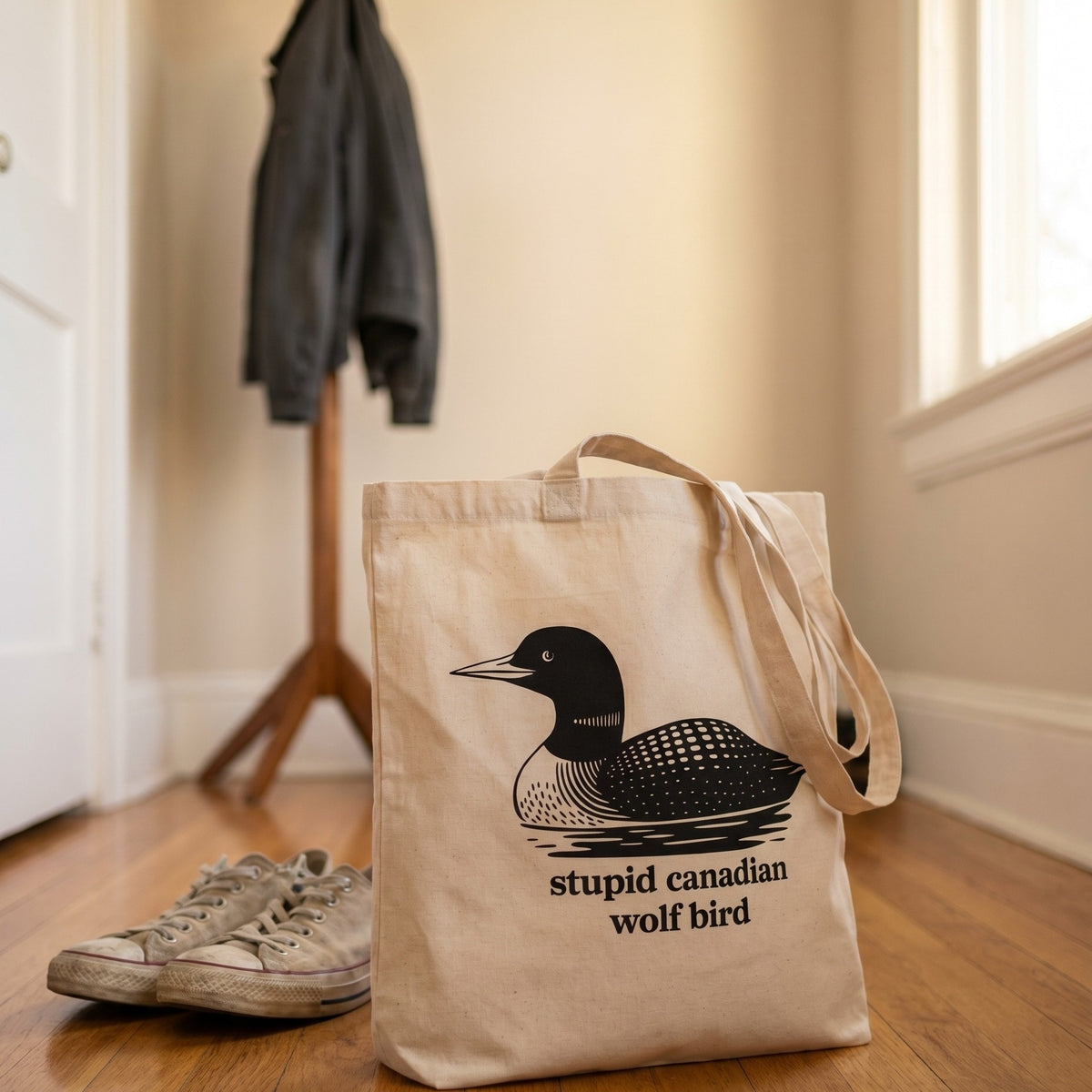 Product image Stupid Canadian Wolf Bird Tote Bag for Heated Rivalry Fans