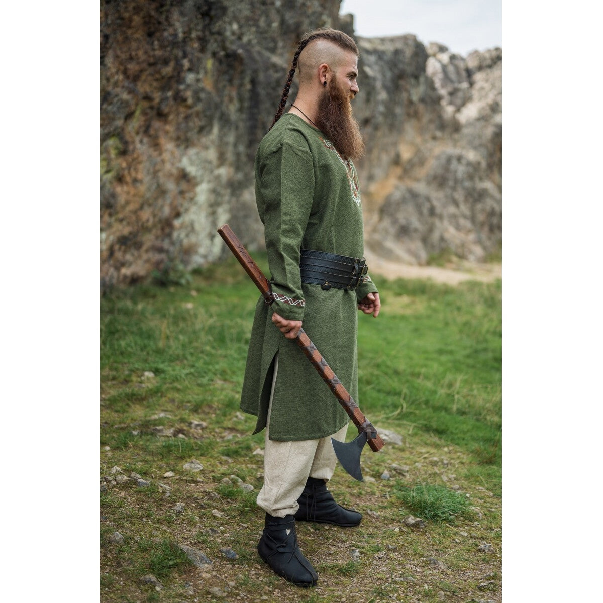 Productafbeelding Middeleeuwse Vikingtunika Freki olijfgroen