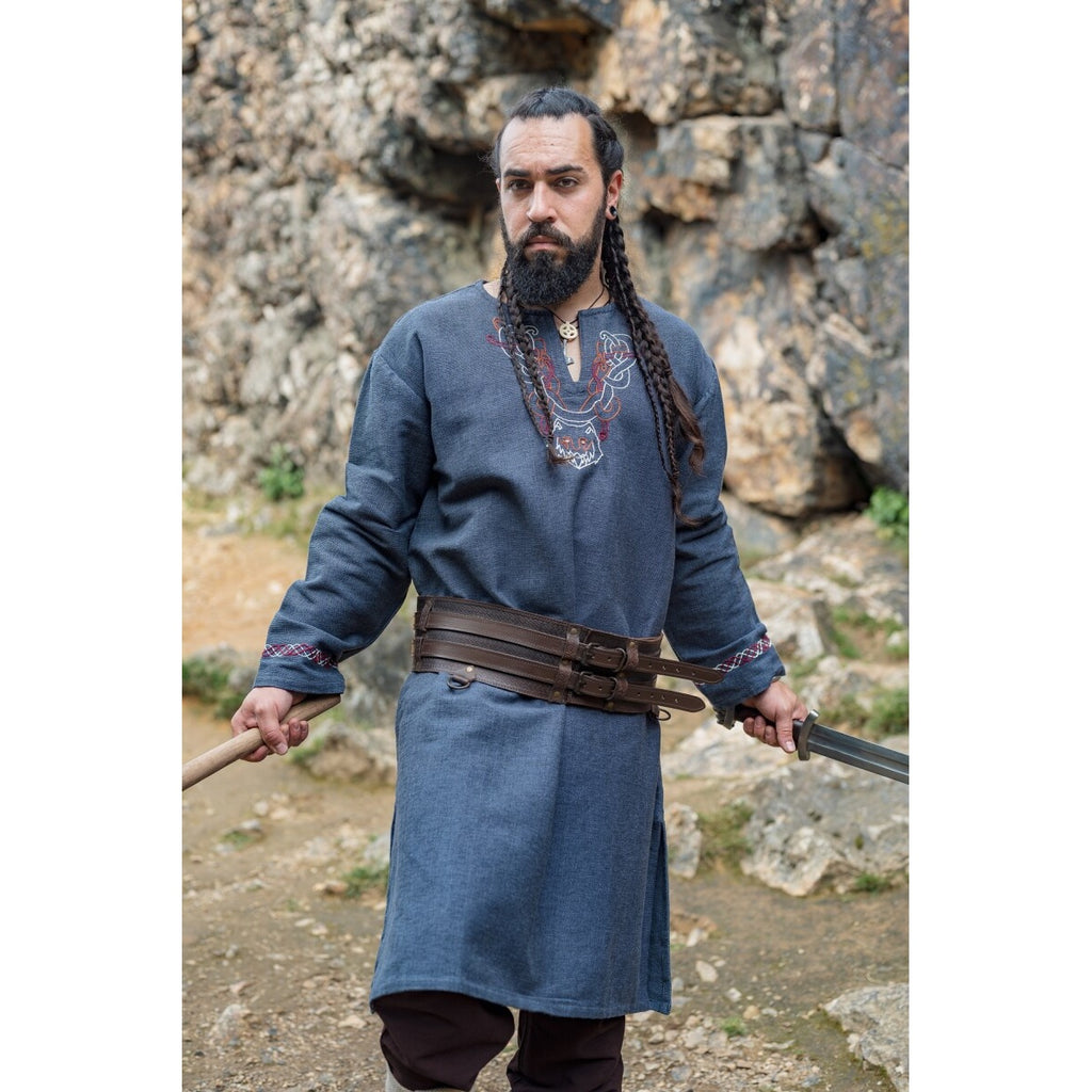 Productafbeelding Middeleeuwse vikingtunika Freki blauwgrijs