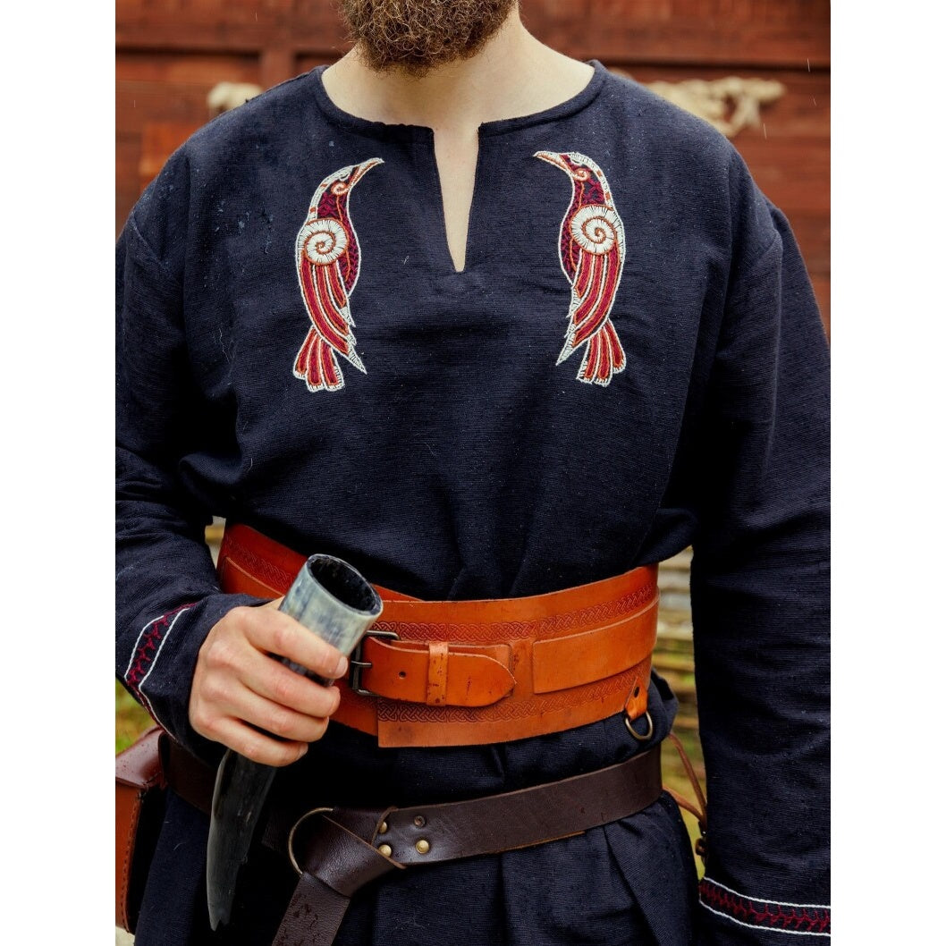 Productafbeelding Middeleeuwse Viking-tuniek Hugin & Munin zwart