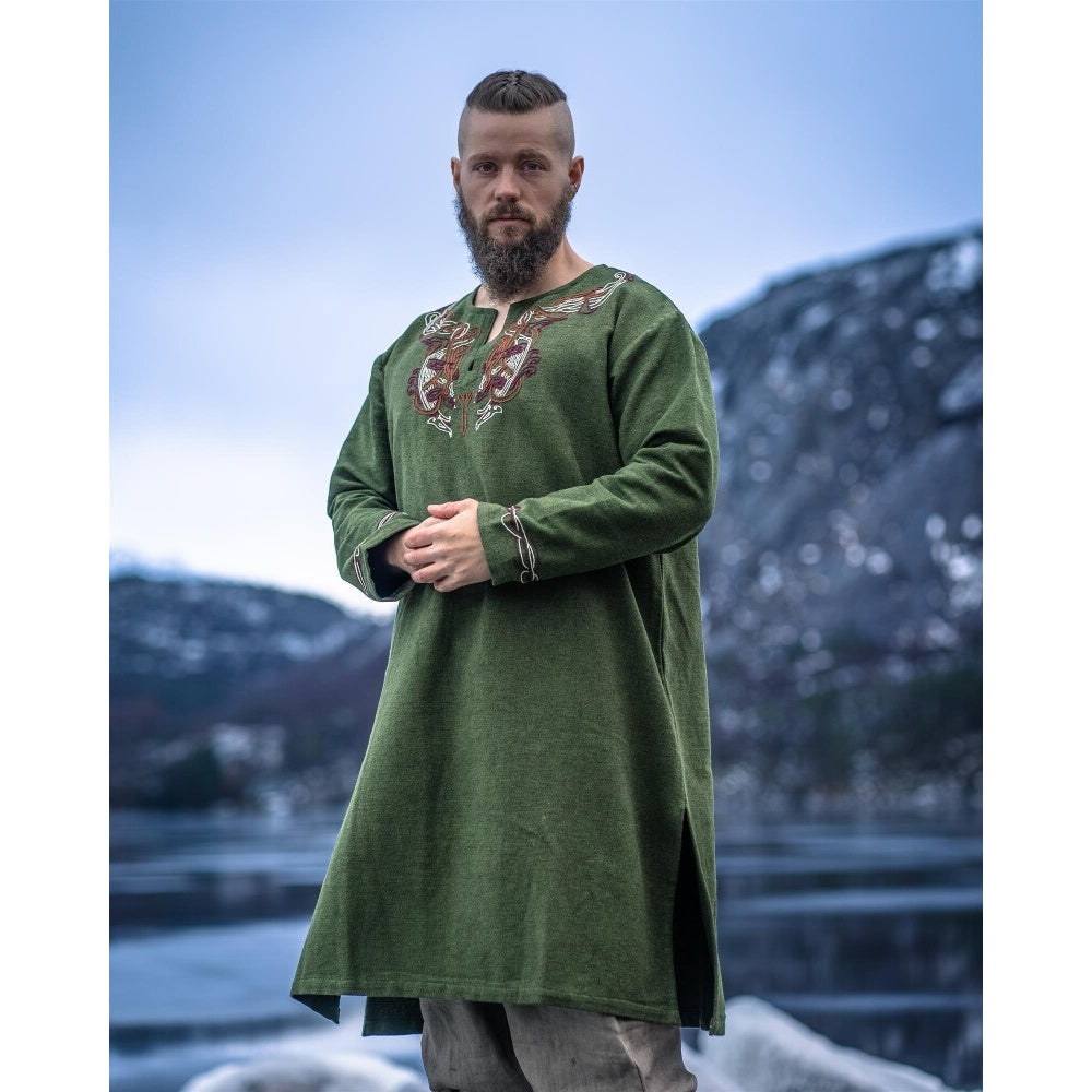 Productafbeelding Middeleeuwse Viking tuniek Snorri groen