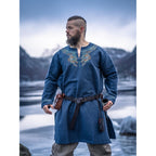 Productafbeelding Middeleeuwse Viking-tuniek Snorri grijsblauw