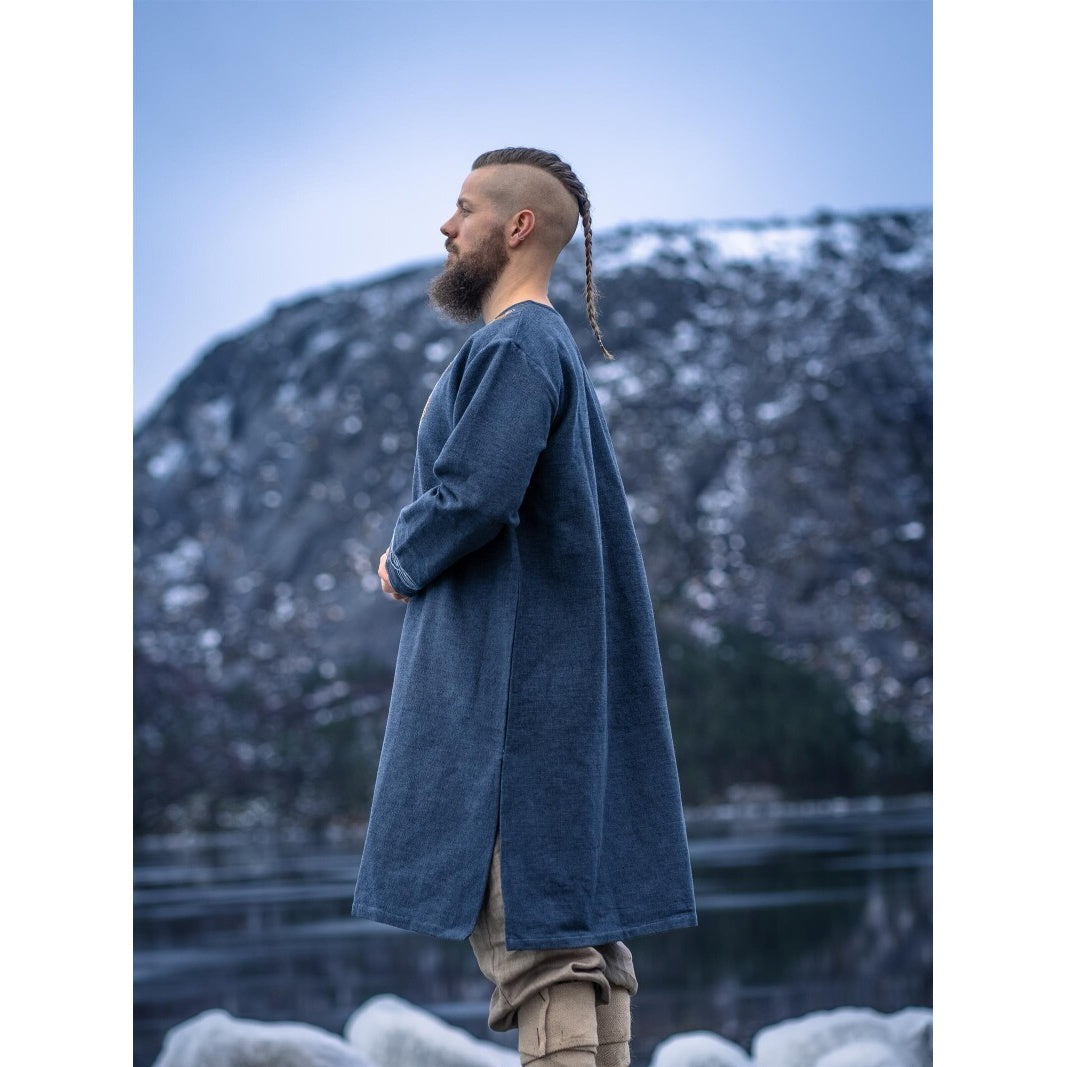 Productafbeelding Middeleeuwse Viking-tuniek Snorri grijsblauw