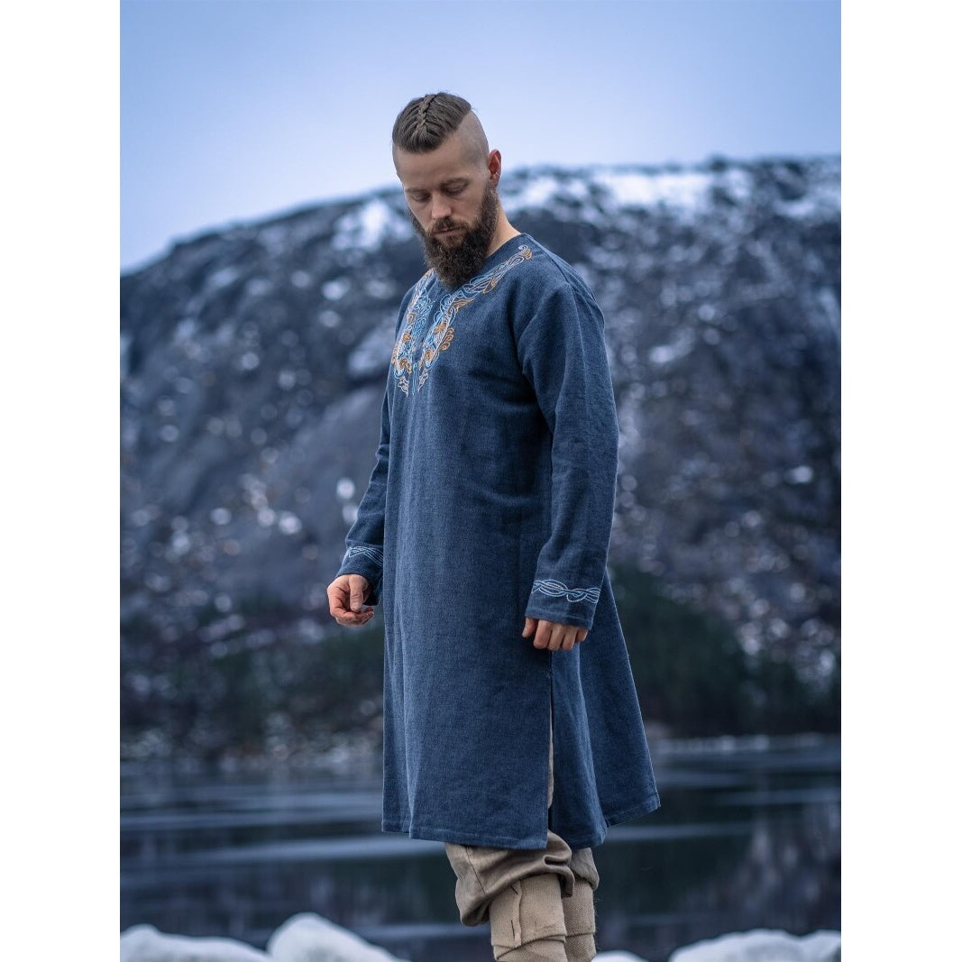 Productafbeelding Middeleeuwse Viking-tuniek Snorri grijsblauw