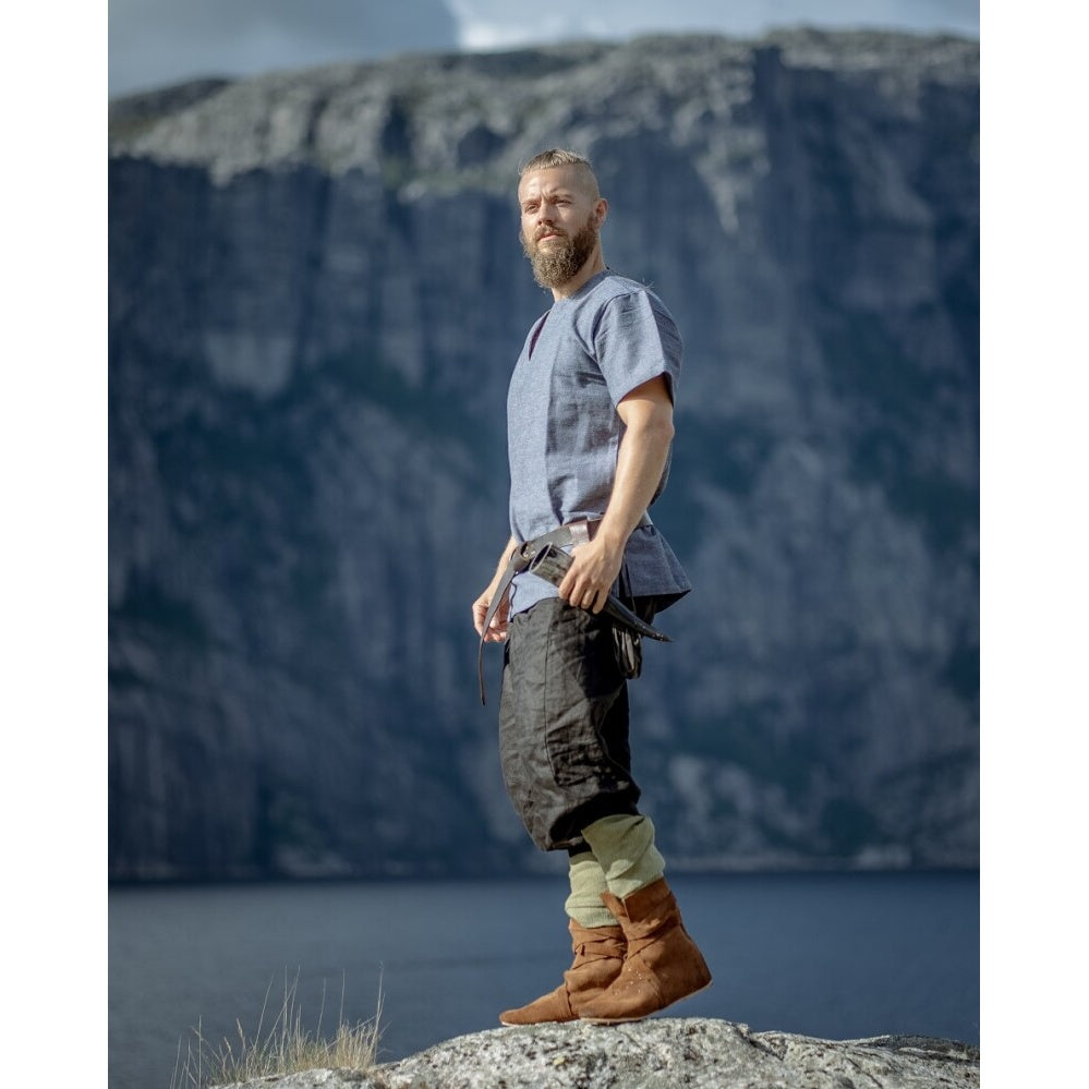 Productafbeelding Middeleeuwse Viking Tuniek Edmund Korte Mouw blauwgrijs