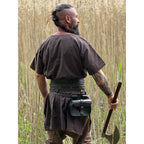 Productafbeelding Middeleeuwse Viking tuniek Theobald korte mouw donkerbruin