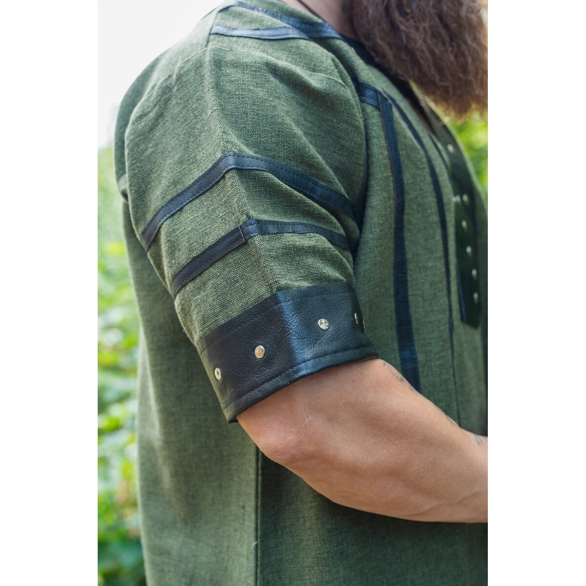 Productafbeelding Middeleeuwse Viking tuniek Rollo korte mouw groen