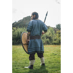 Productafbeelding Middeleeuwse Viking tuniek Rollo met korte mouwen blauwgrijs