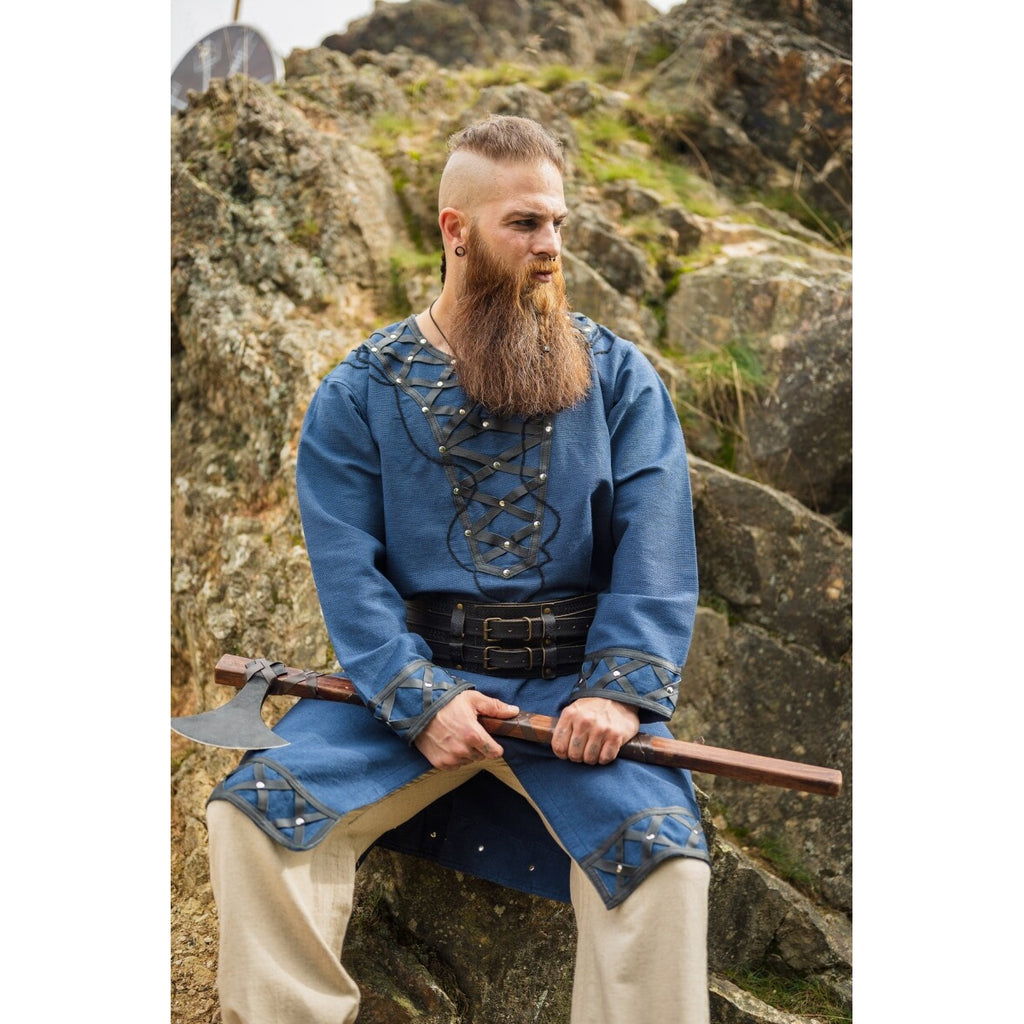 Productafbeelding Middeleeuwse Viking tuniek Erik donkerblauw