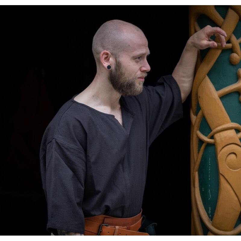 Productafbeelding Middeleeuwse Olaf tuniek met korte mouwen zwart