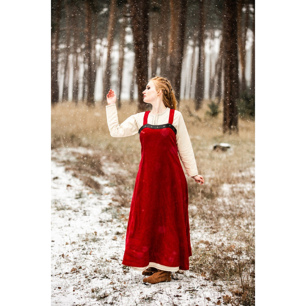Productafbeelding Middeleeuwse Viking overjurk Alena rood