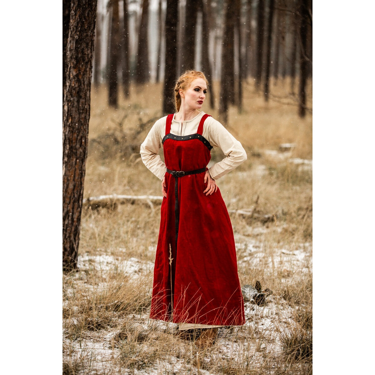 Productafbeelding Middeleeuwse Viking overjurk Alena rood