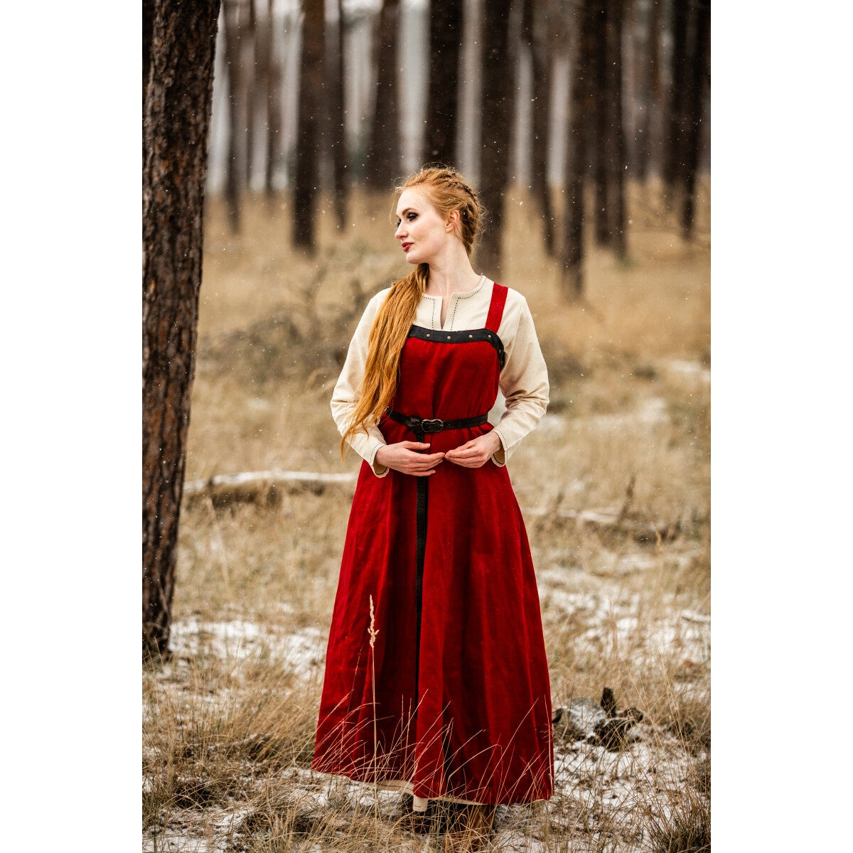 Productafbeelding Middeleeuwse Viking overjurk Alena rood