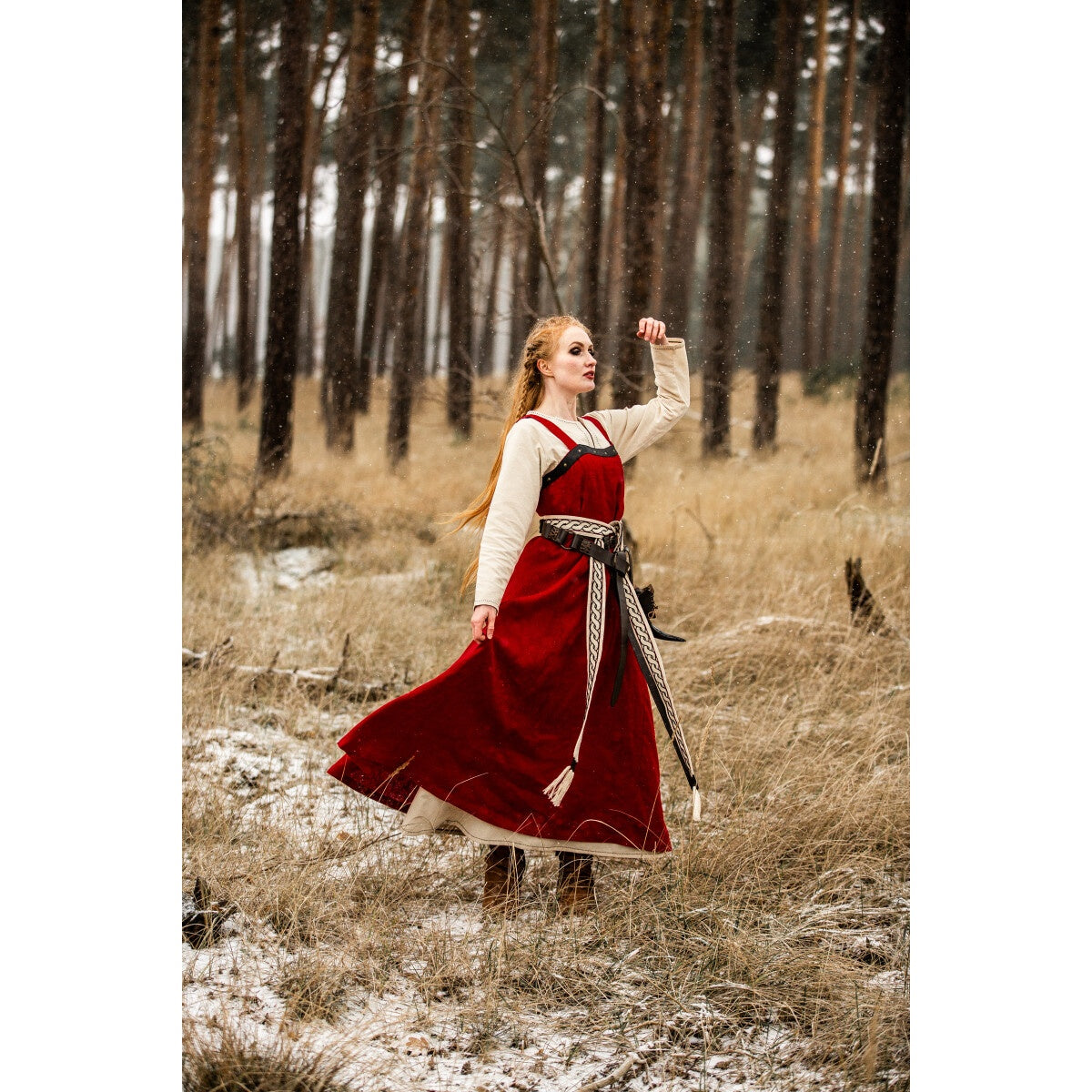 Productafbeelding Middeleeuwse Viking overjurk Alena rood