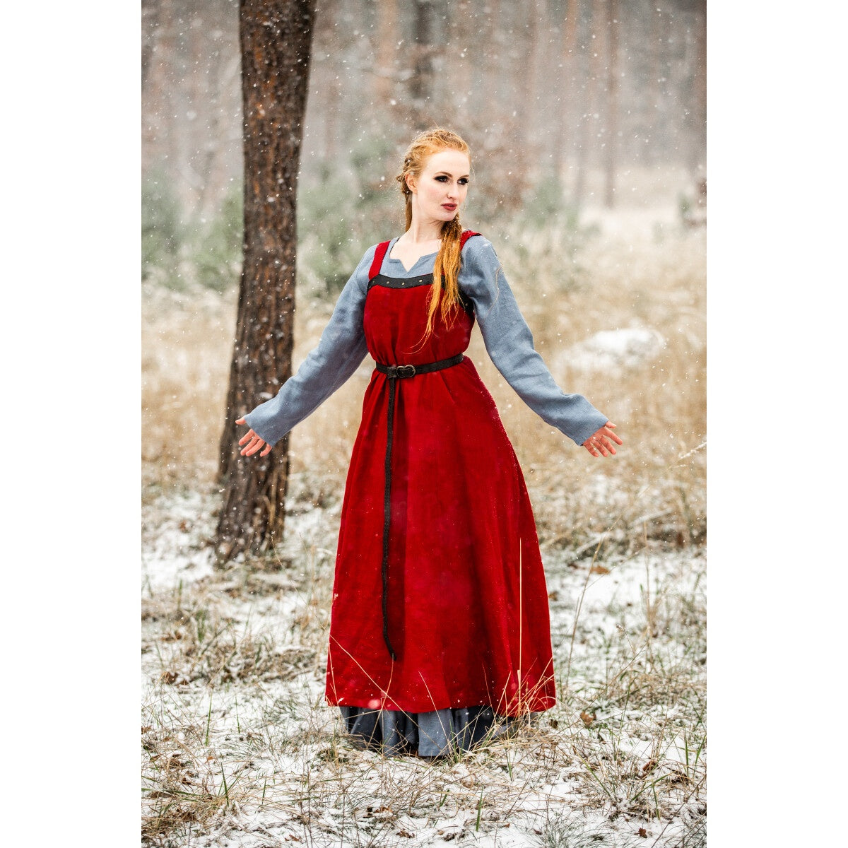 Productafbeelding Middeleeuwse Viking overjurk Alena rood