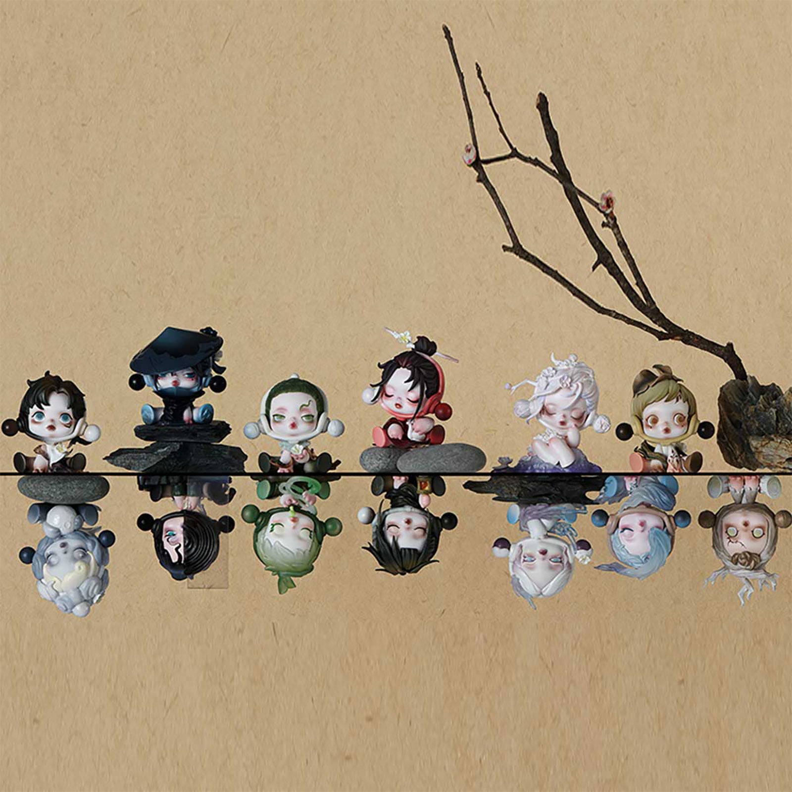 Productafbeelding Skullpanda - The Ink Plum Blossom Pop Mart Mystery Figur Display E1094554