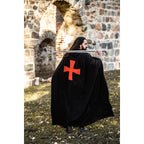 Productafbeelding Middeleeuwse mantel van de Tempeliers Arnulf zwart-rood