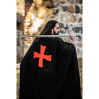 Productafbeelding Middeleeuwse mantel van de Tempeliers Arnulf zwart-rood