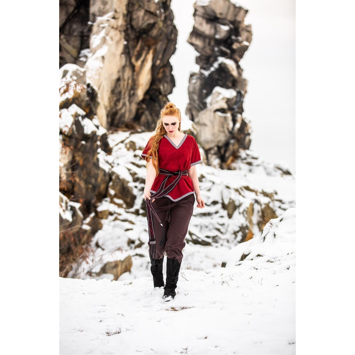 Productafbeelding Middeleeuwse vikingtunika Matilda rood