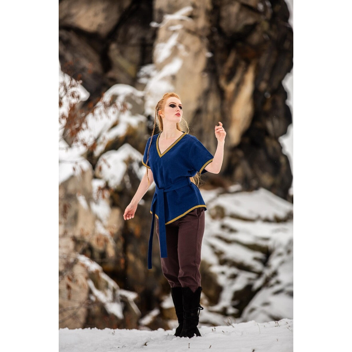 Productafbeelding Middeleeuwse Viking tuniek Matilda blauw