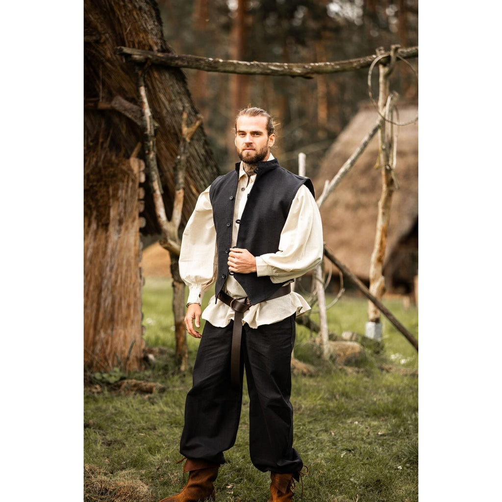 Productafbeelding Middeleeuws vest Irvin zwart